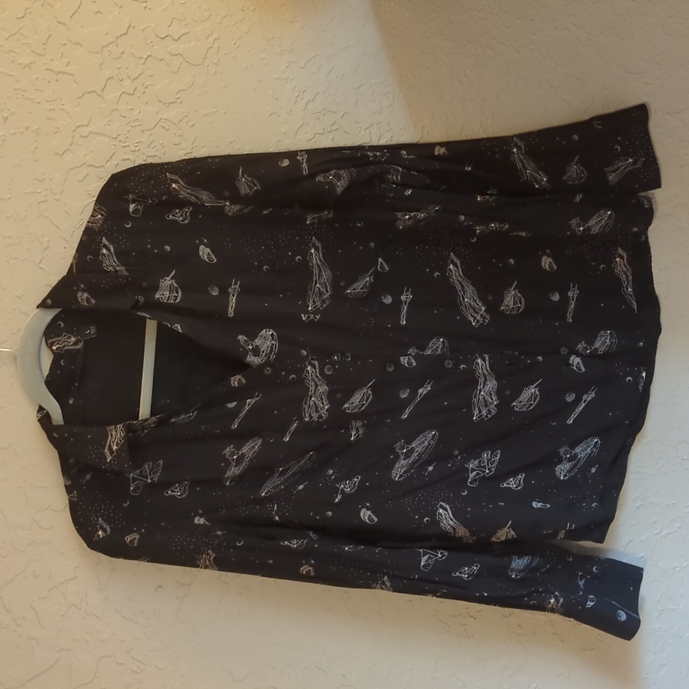Betabrand blouse black and gray